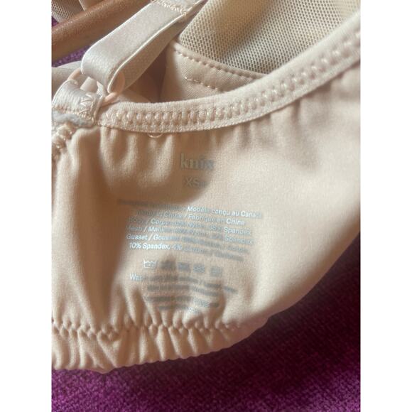 KNIX Deep V Bodysuit with Sheer Cups and Panels Beige Size XS - Picture 3 of 4